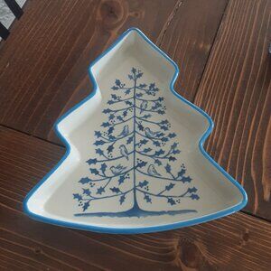 Creative CO-OP Christmas Tree Shaped Serving Platter Dish